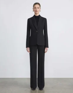 Sale Lafayette 148 New York Wool-Silk Crepe Gates Pant Buff