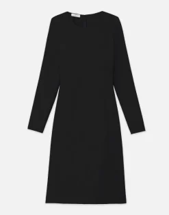 Outlet Lafayette 148 New York Wool-Silk Crepe Long Sleeve Sheath Dress Wild Bluet