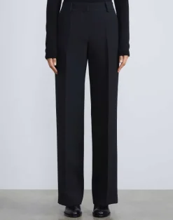 Best Lafayette 148 New York Wool-Silk Crepe Sullivan Pant Black