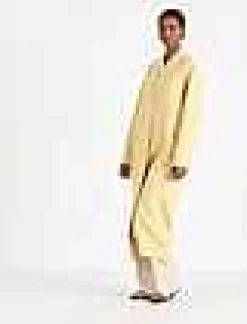 Outlet Lafayette 148 New York Wool-Silk Double Face Reversible Open Front Coat Custard/Soy